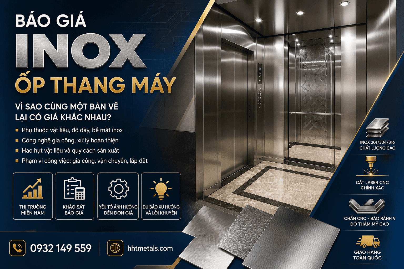 báo giá inox ốp thang máy