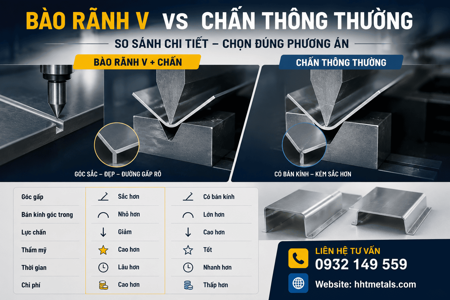 Bào rãnh V và chấn thông thường